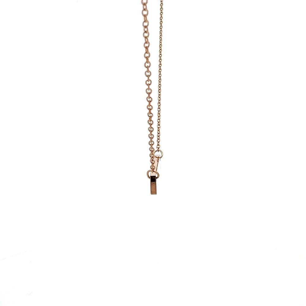 Stainless Steel Rose Gold Plated 7x35mm Engravable Bar Pendant - 18"