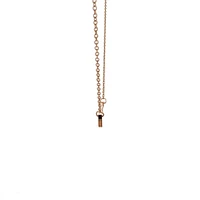 Stainless Steel Rose Gold Plated 7x35mm Engravable Bar Pendant - 18"