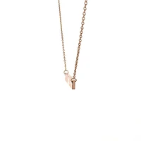Stainless Steel Rose Gold Plated 7x35mm Engravable Bar Pendant - 18"