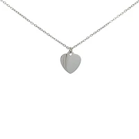 Stainless Steel 18X16mm Engravable Heart Pendant - 18"