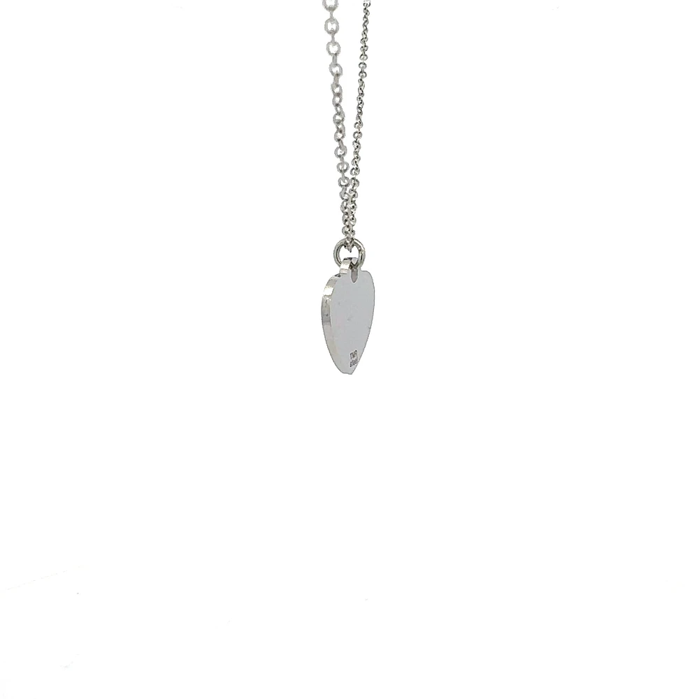 Stainless Steel 18X16mm Engravable Heart Pendant - 18"