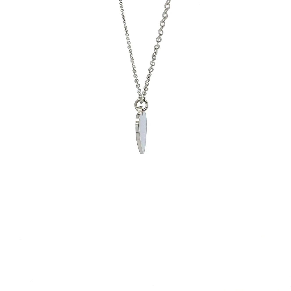 Stainless Steel 18X16mm Engravable Heart Pendant - 18"