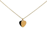 Stainless Steel Gold Plated 18X16mm Engravable Heart Pendant - 18"