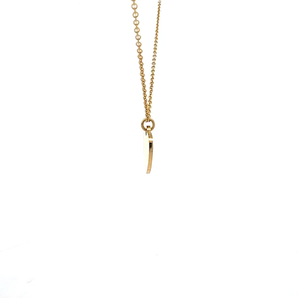 Stainless Steel Gold Plated 18X16mm Engravable Heart Pendant - 18"