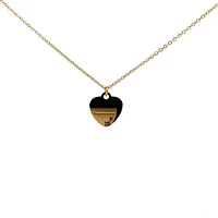 Stainless Steel Gold Plated 18X16mm Engravable Heart Pendant - 18"