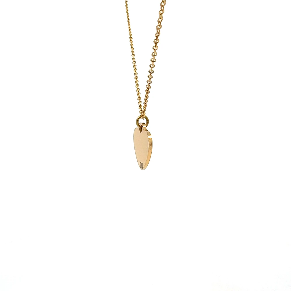 Stainless Steel Gold Plated 18X16mm Engravable Heart Pendant - 18"