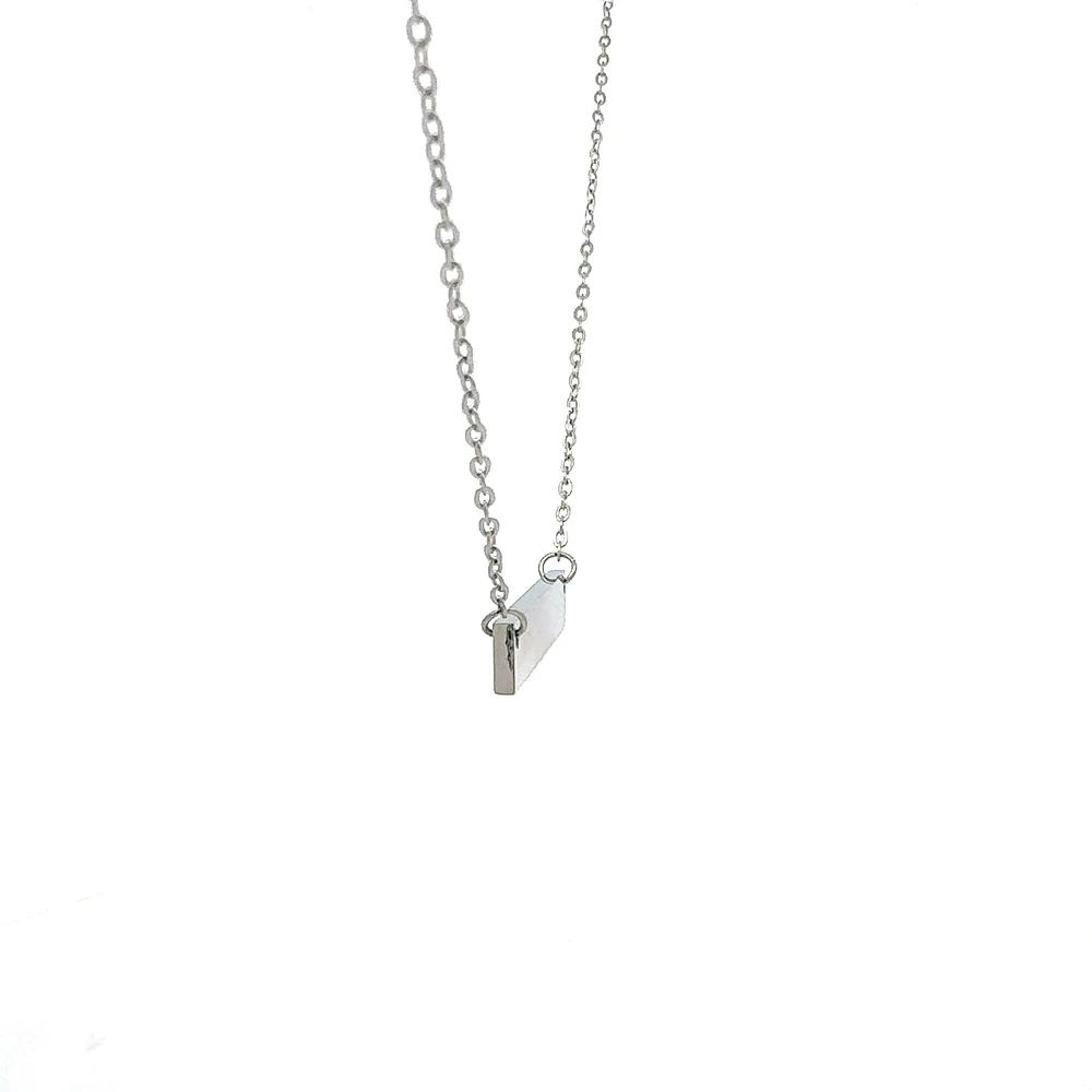 Stainless Steel 7x35mm Engravable Bar Pendant - 18"