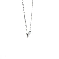 Stainless Steel 7x35mm Engravable Bar Pendant - 18"