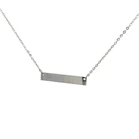 Stainless Steel 7x35mm Engravable Bar Pendant - 18"