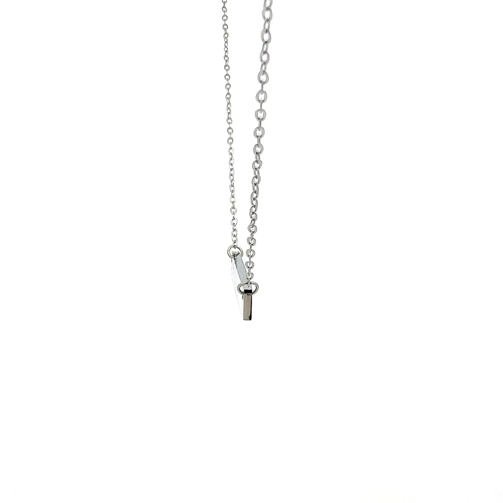 Stainless Steel 7x35mm Engravable Bar Pendant - 18"