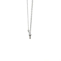 Stainless Steel 7x35mm Engravable Bar Pendant - 18"