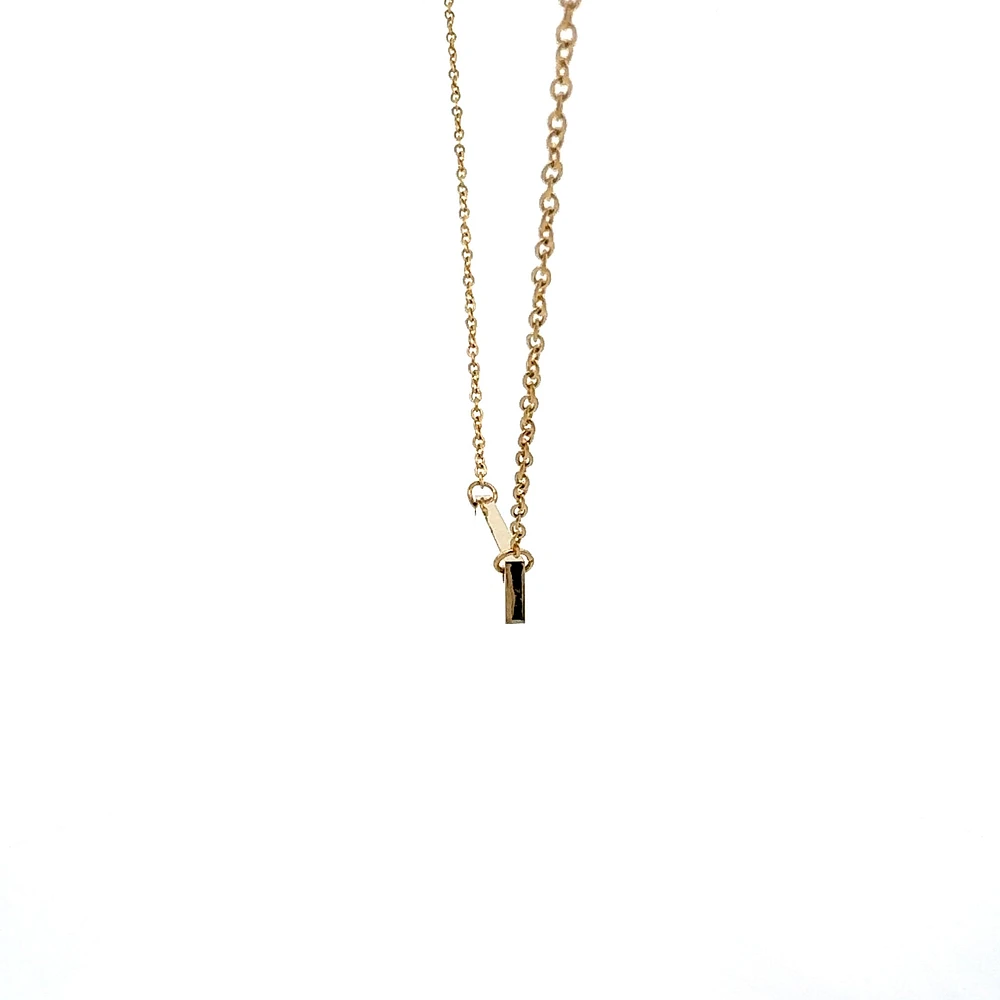 Stainless Steel Yellow Gold Plated 7x35mm Engravable Bar Pendant - 18"