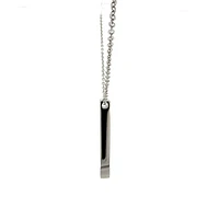 Stainless Steel 39X5mm Engravable Bar Pendant - 18"