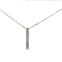 Stainless Steel 39X5mm Engravable Bar Pendant - 18"