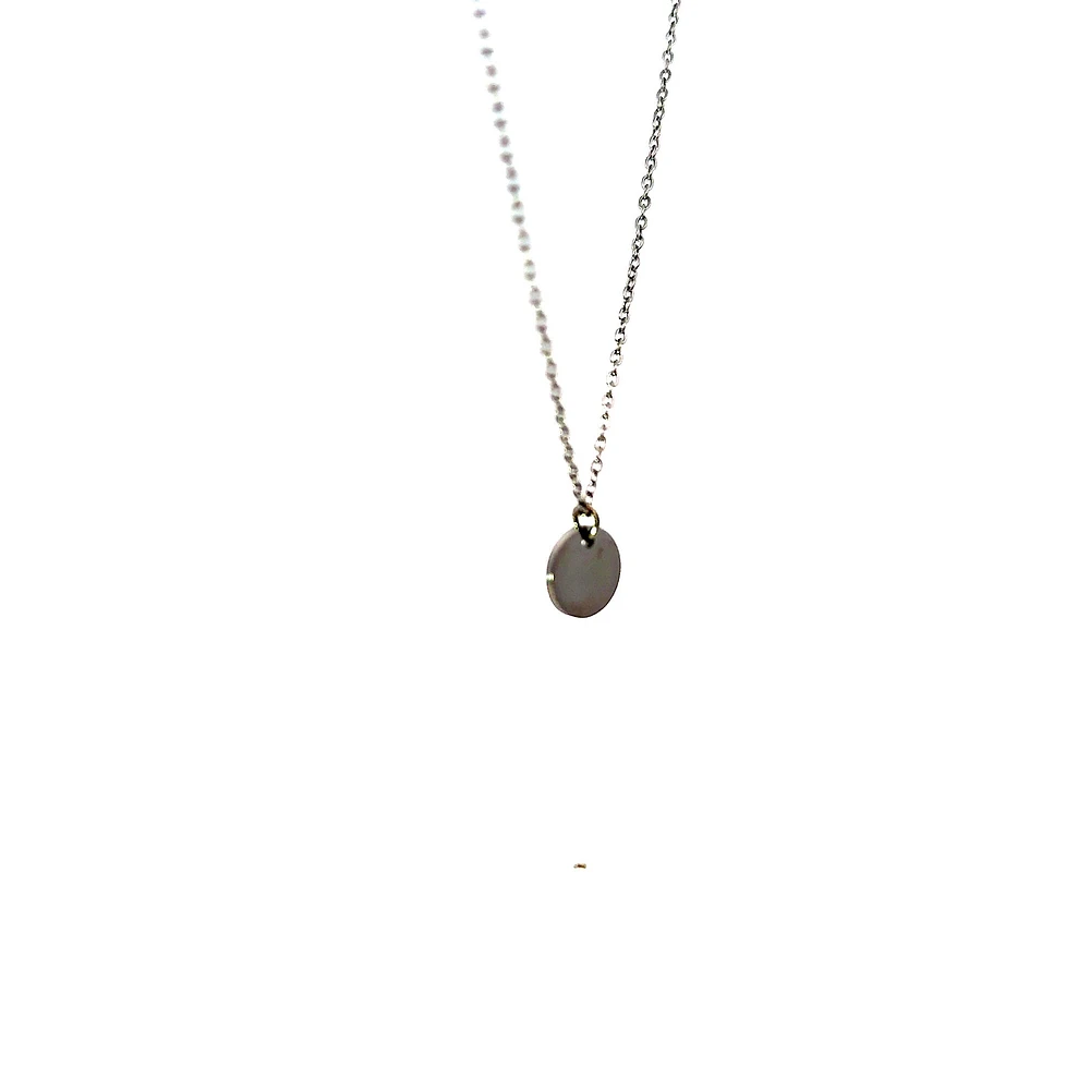 Stainless Steel 10mm Engravable Disc Pendant - 18"