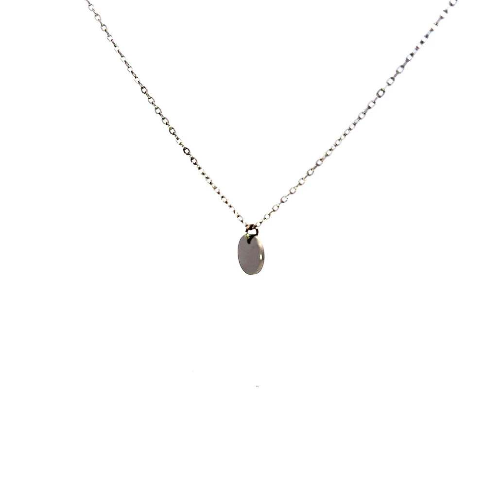 Stainless Steel 10mm Engravable Disc Pendant - 18"