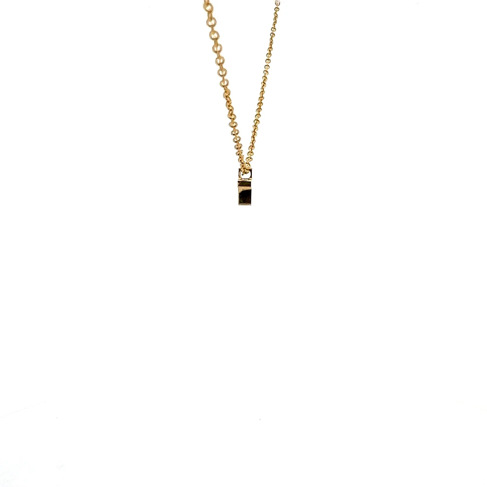 Stainless Steel Gold Plated 8.5X6mm Cross Pendant - 18"