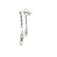 14K White Gold Sapphire and Diamond Earring
