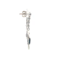 14K White Gold Sapphire and Diamond Earring
