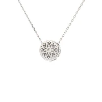 14K White Gold 1.14cttw Diamond Halo Pendant - 18"
