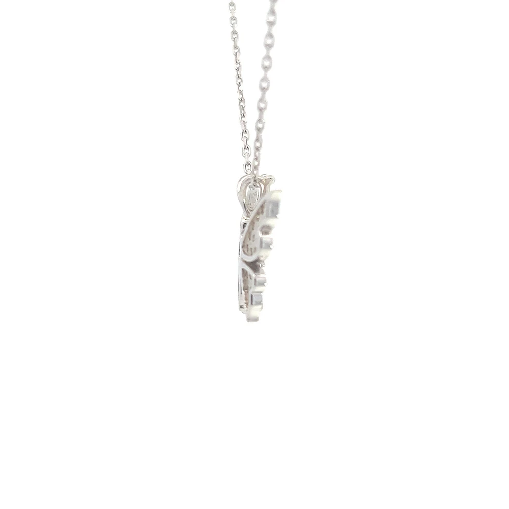 14K White Gold Ruby and Diamond Butterfly Necklace  - 18"