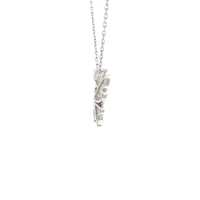 14K White Gold Ruby and Diamond Butterfly Necklace  - 18"