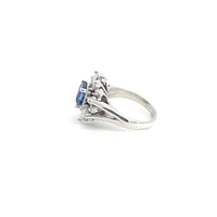 14K White Gold Sapphire & Diamond Ring