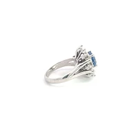 14K White Gold Sapphire & Diamond Ring