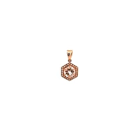 14K Rose Gold Morganite and Diamond Pendant
