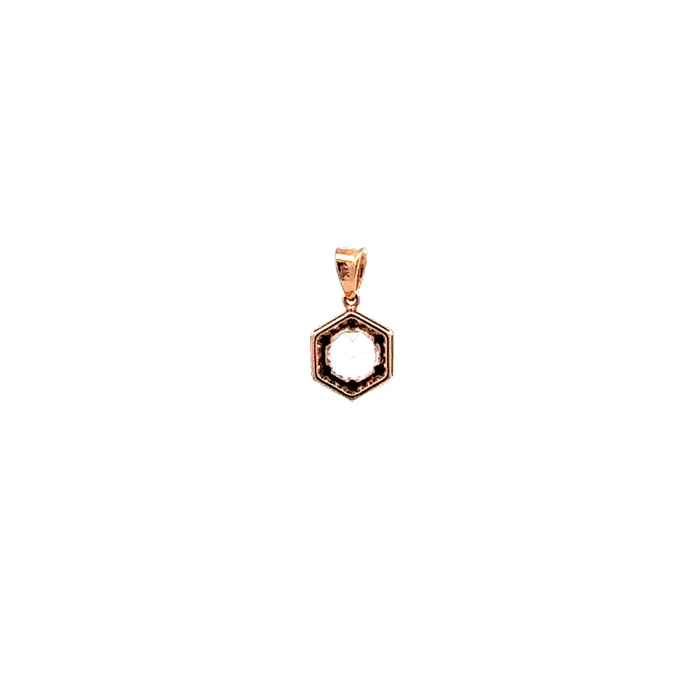 14K Rose Gold Morganite and Diamond Pendant