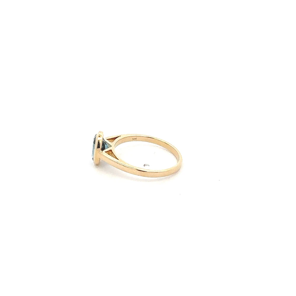 14K Yellow Gold London Blue Topaz Ring - /