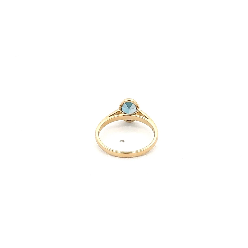 14K Yellow Gold London Blue Topaz Ring - /