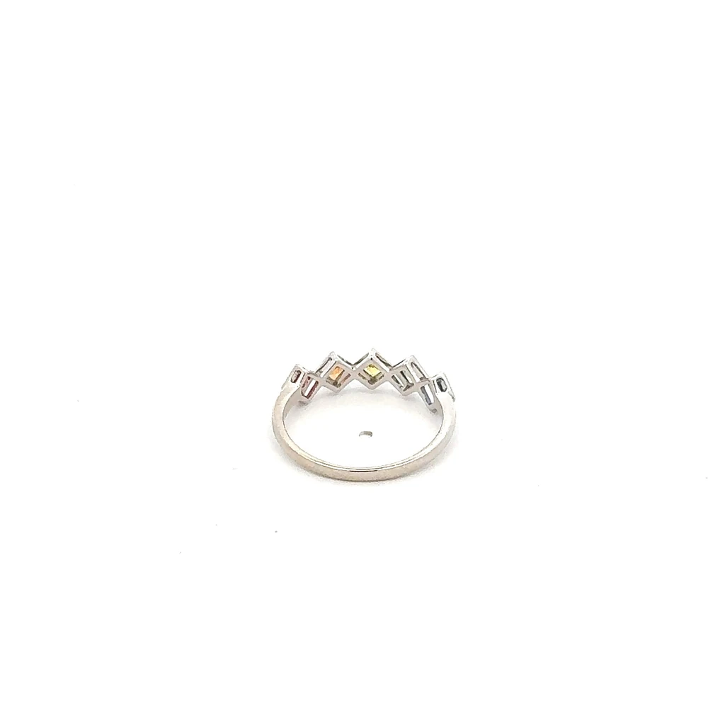 14K White Gold Rainbow Sapphire Ring - /