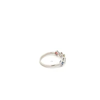 14K White Gold Rainbow Sapphire Ring - /