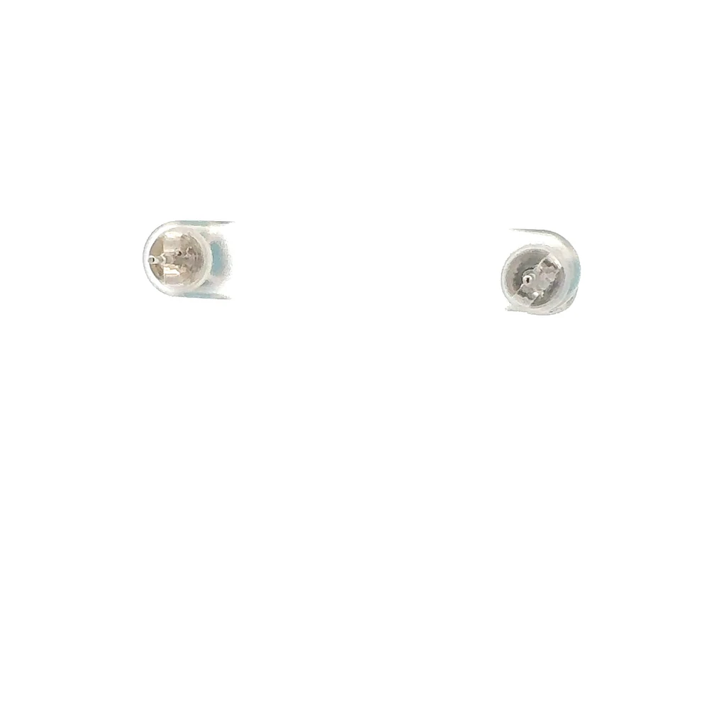 14K White Gold Blue Zircon and Diamond Earrings
