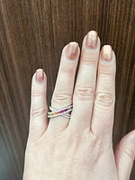 14K White Gold 1.70 cttw Multicoloured Sapphire and White Diamond Ring - 5
