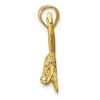 14K Yellow Gold Polished Deer Head Charm - 23mm x 18mm
