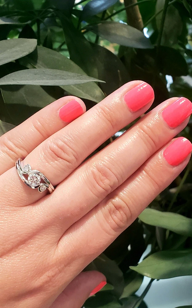18K White Gold and Palladium Canadian Diamond Engagement Ring