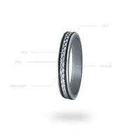 14K Tri-Tone Gold, Tantalum and Carbon-Fiber Mens Band