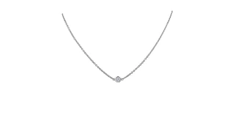 14K White Gold 0.20 cttw Diamond Pendant