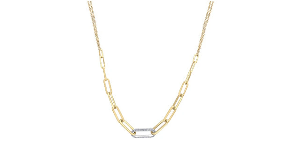 10K Yellow Gold 0.82 cttw Diamond Necklace - 18"