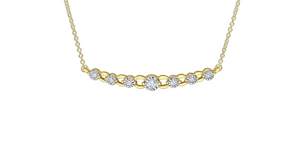 10K Yellow & White Gold 0.18 cttw Diamond Necklace