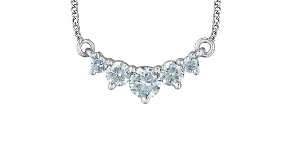 10K White Gold 0.33cttw Lab Grown Diamond Necklace - 18 Inches