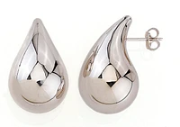 10K White Gold Water Drop Earrings Medium