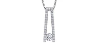 10K White Gold 0.30 cttw Canadian Diamond Pendant, 18"