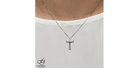10K White Gold 0.01cttw Diamond Cross Pendant - 18"
