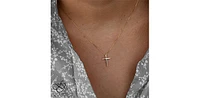 10K Yellow Gold 0.015cttw Diamond Cross Pendant