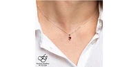 10K White Gold Genuine Ruby Pendant