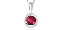 10K White Gold Genuine Ruby Pendant