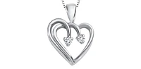 10K White Gold cttw Diamond Heart Pendant